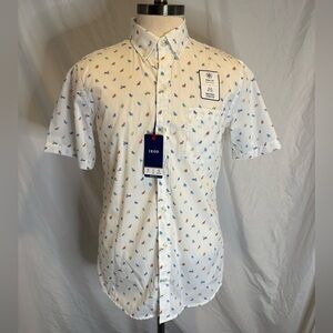 Izod Men's White Shirt with Multicolor Pattern